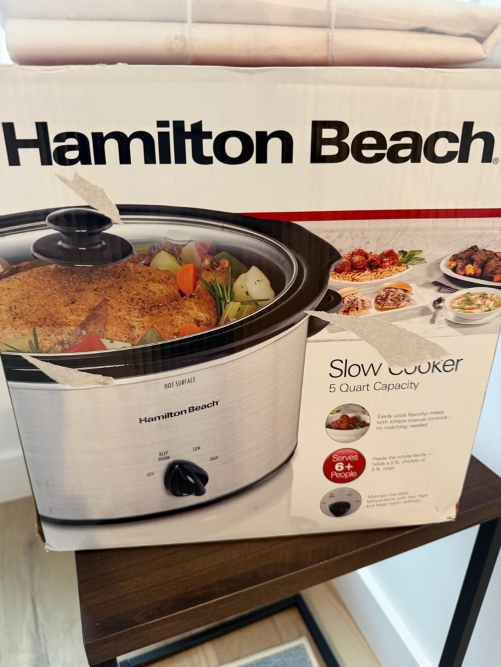 Hamilton Beach Stainless Slow Cooker in Silver and Black BRAND NEW IN BOX